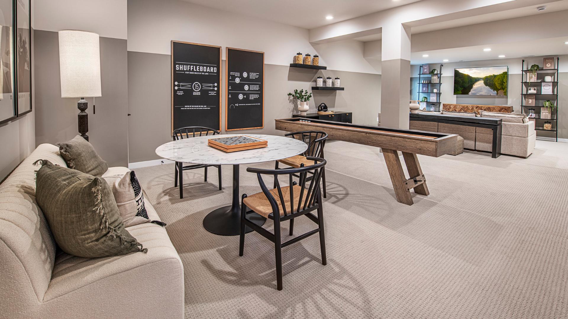 Finished basement game room